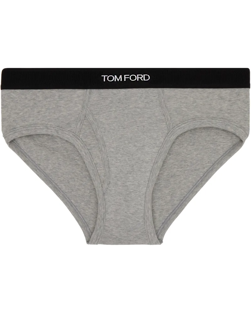 Tom Ford Gray Cotton Briefs Grey