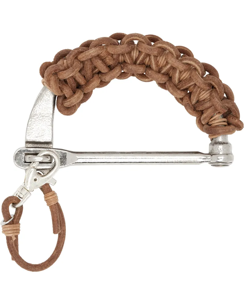 BLESS Brown & Silver Nº43 Leather Handle Keychain Natural