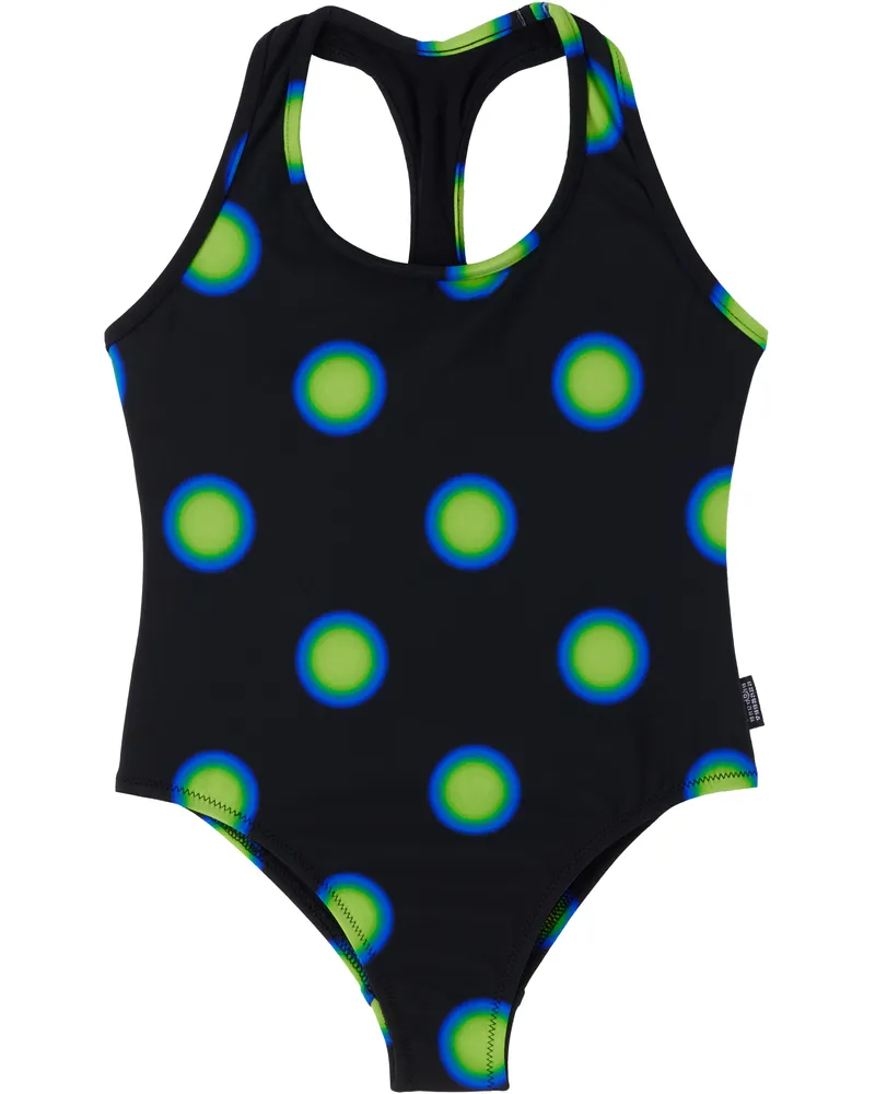 Maison Margiela Kids Black All Over Print Pois Swimsuit M6900