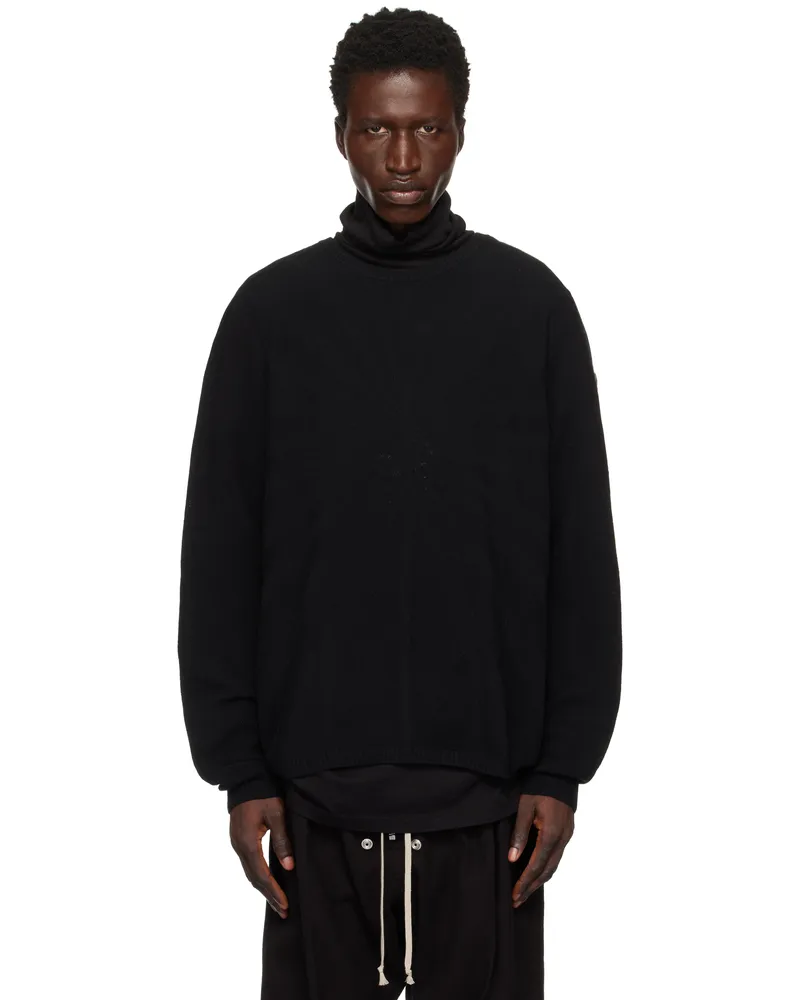 Rick Owens Moncler + Rick Owens Black Jumbo Round Neck Sweater 999