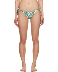 Versace Blue Allover Bikini Bottom 5vturquoise