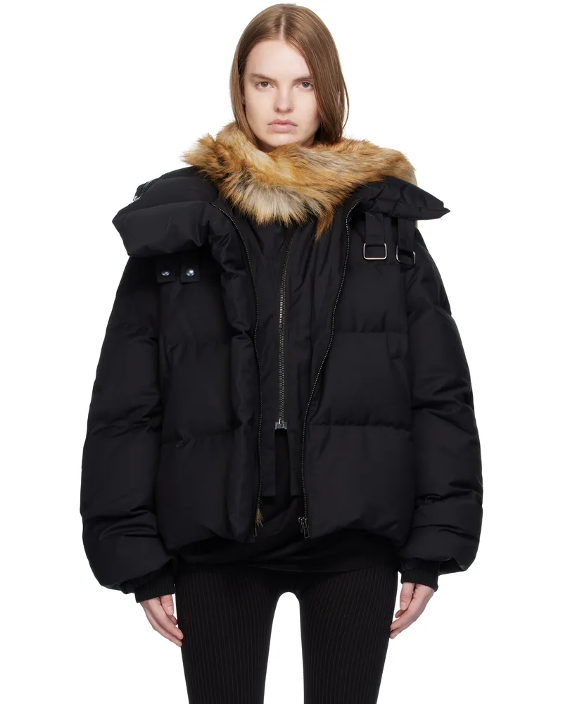 OTTOLINGER Black Deconstructed Double Zip Down Jacket Blk