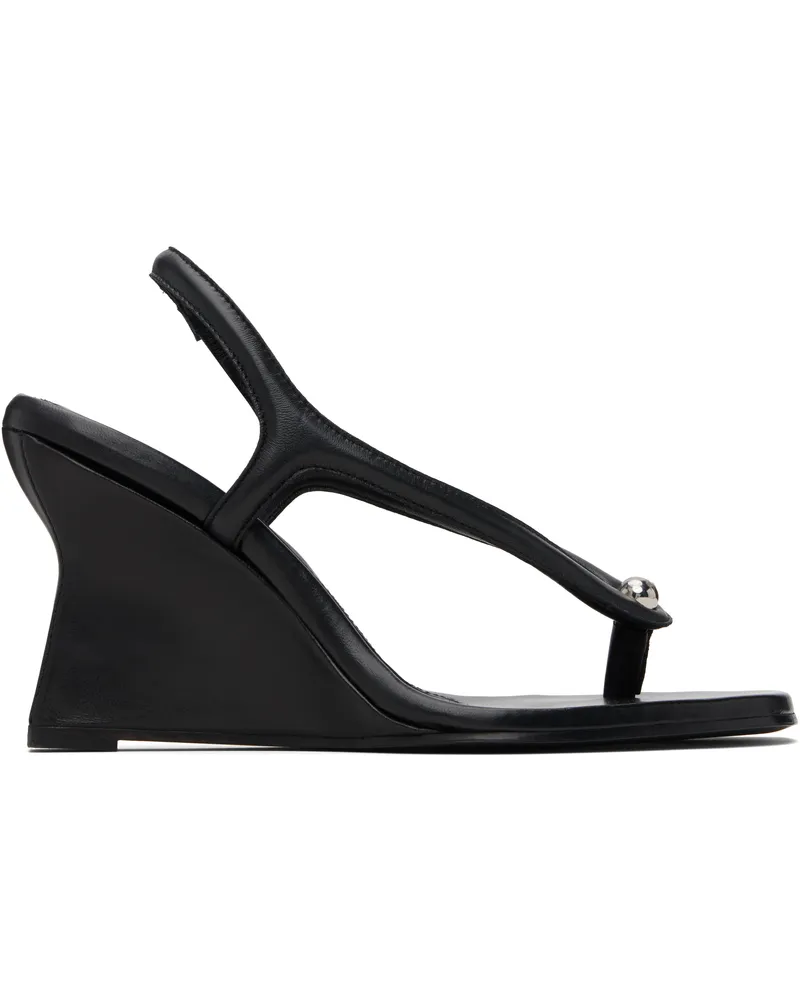 Paris Georgia Black Valentina Wedge Heeled Sandals Black