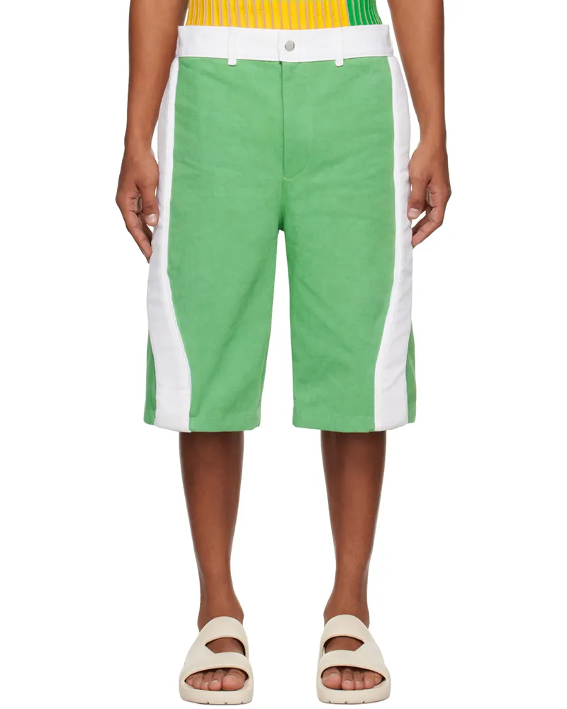 Stanley Raffington SSENSE Exclusive Green & White Denim Shorts Green