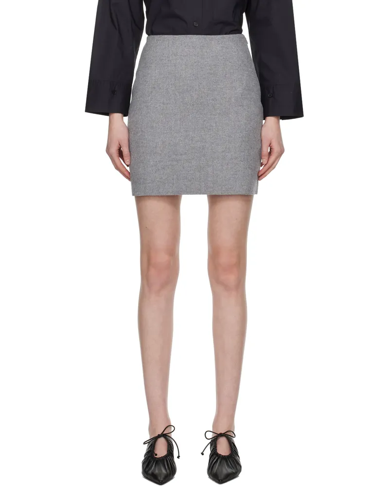 By Malene Birger Gray Chambray Miniskirt T5m