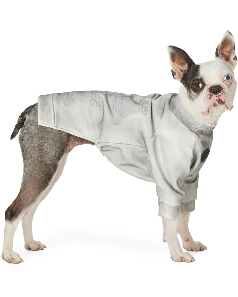 WE 11 DONE SSENSE Exclusive Grey Logo Sweatshirt Silver