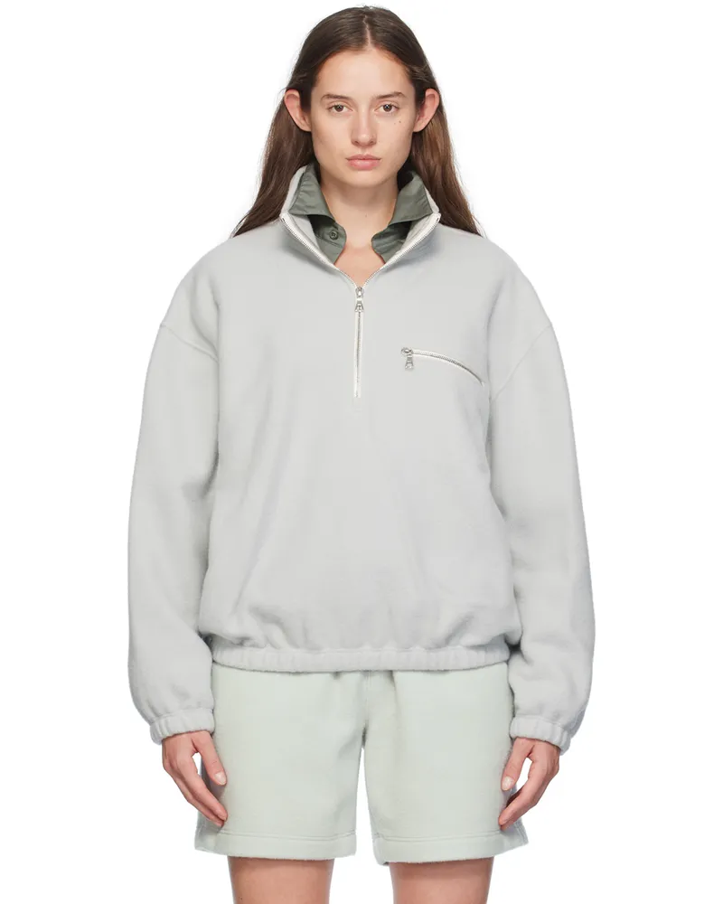 Rier Gray Fleece Sweater Perle