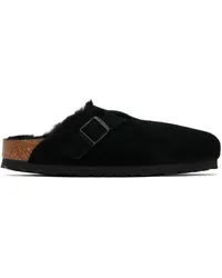 Birkenstock Black Narrow Boston Shearling Slip-On Loafers Black