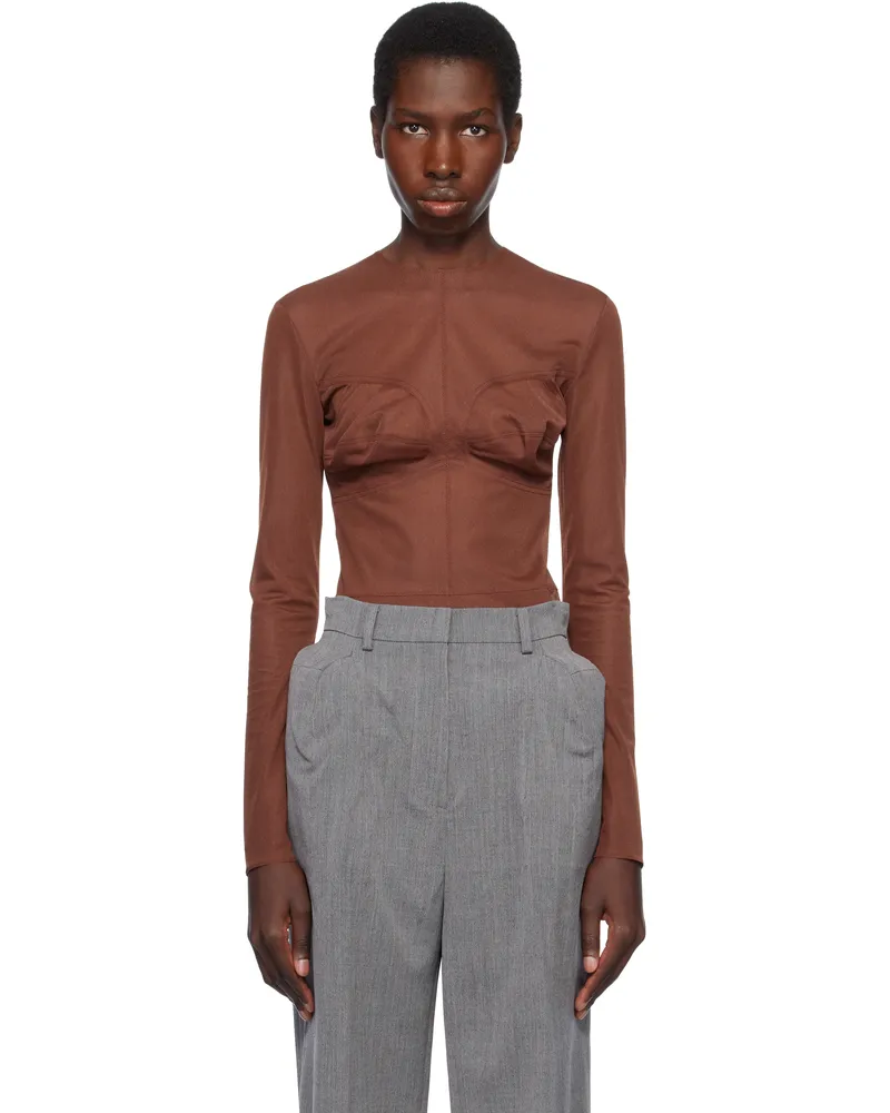 pushBUTTON Brown Dummy Shaped Mesh Top Brown