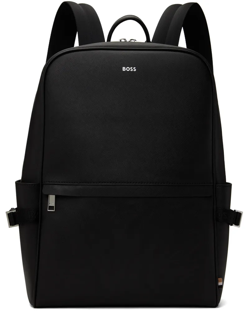 HUGO BOSS Black Saffiano Leather Backpack bei MyBestBrands shoppen