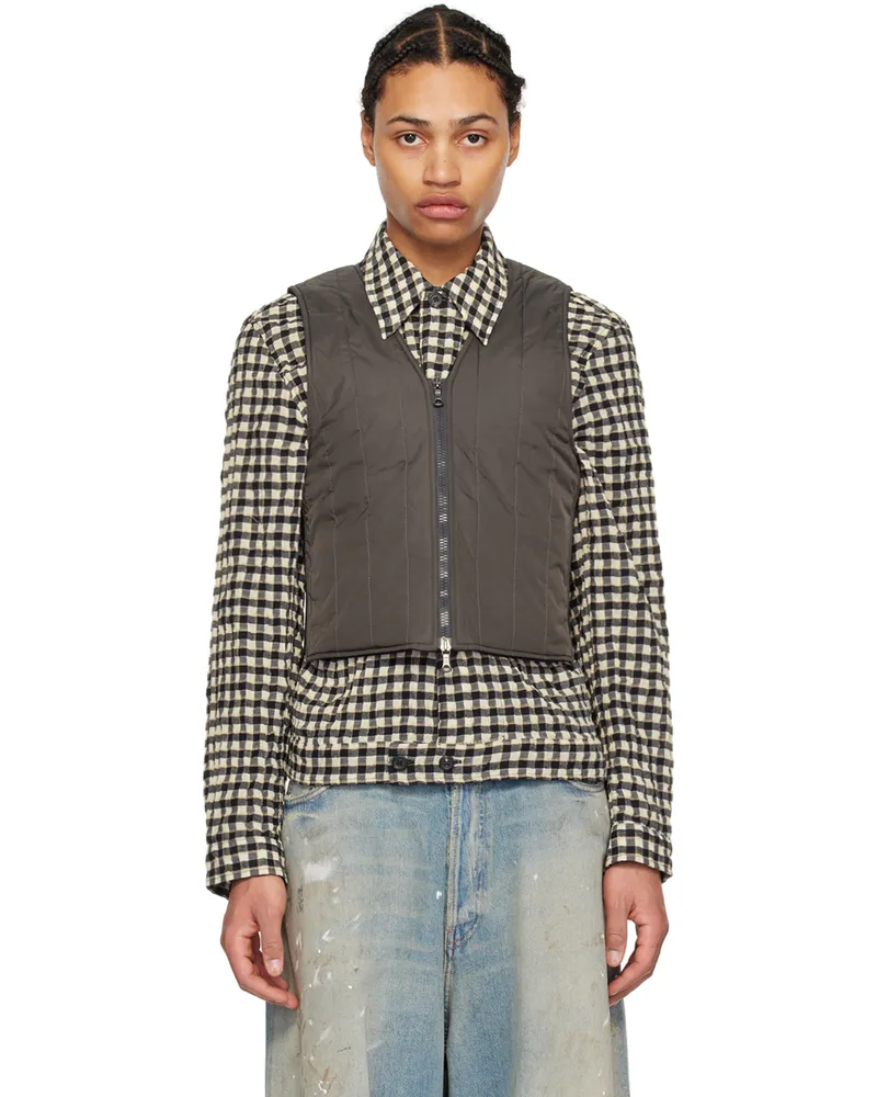 Our Legacy Brown Quilt Liner Vest Oxidized