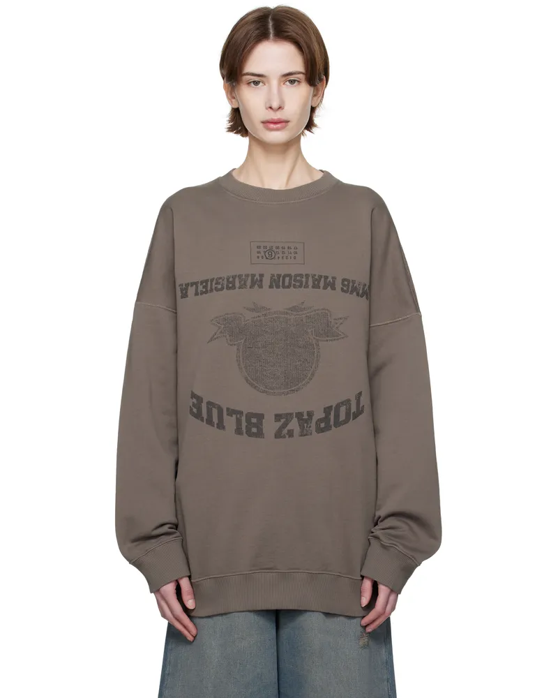 Maison Margiela Brown Printed Sweatshirt 812
