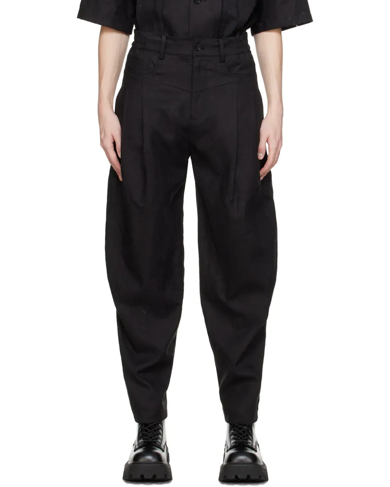 Feng Chen Wang Black Distressed Trousers Black