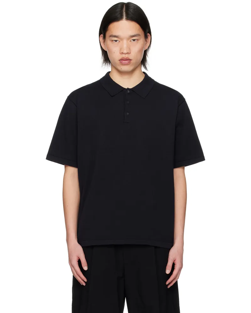 ATON Navy Natural Dyed Polo 035