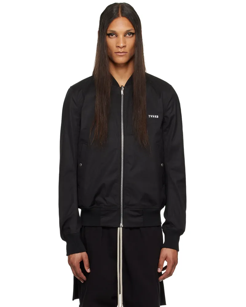 Rick Owens SSENSE Exclusive Black KEMBRA PFAHLER Edition Flight Reversible Bomber Jacket 9100