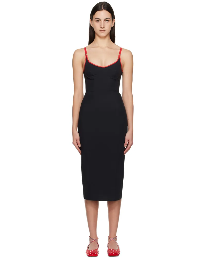 Paris Georgia Black & Red Parker Midi Dress Black