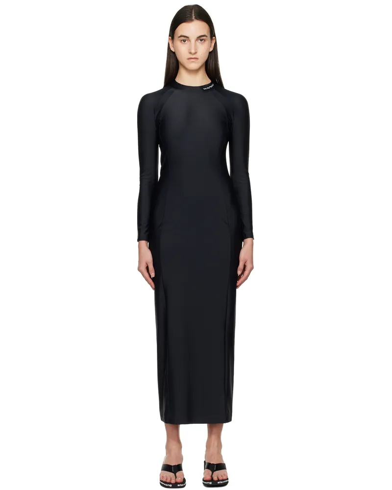 Alexander Wang Black Rashguard L/S Maxi Dress Black