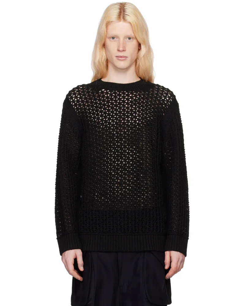 Junya Watanabe Black Crewneck Sweater Black
