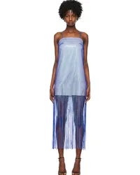 ROTATE Birger Christensen Blue Sequin Maxi Dress 19-surf