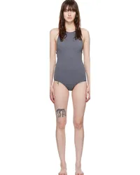 Totême Gray High Neck Swimsuit Grey