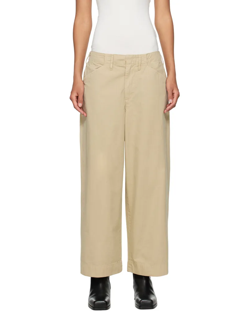 Rag & Bone Beige Banks Trousers Khaki