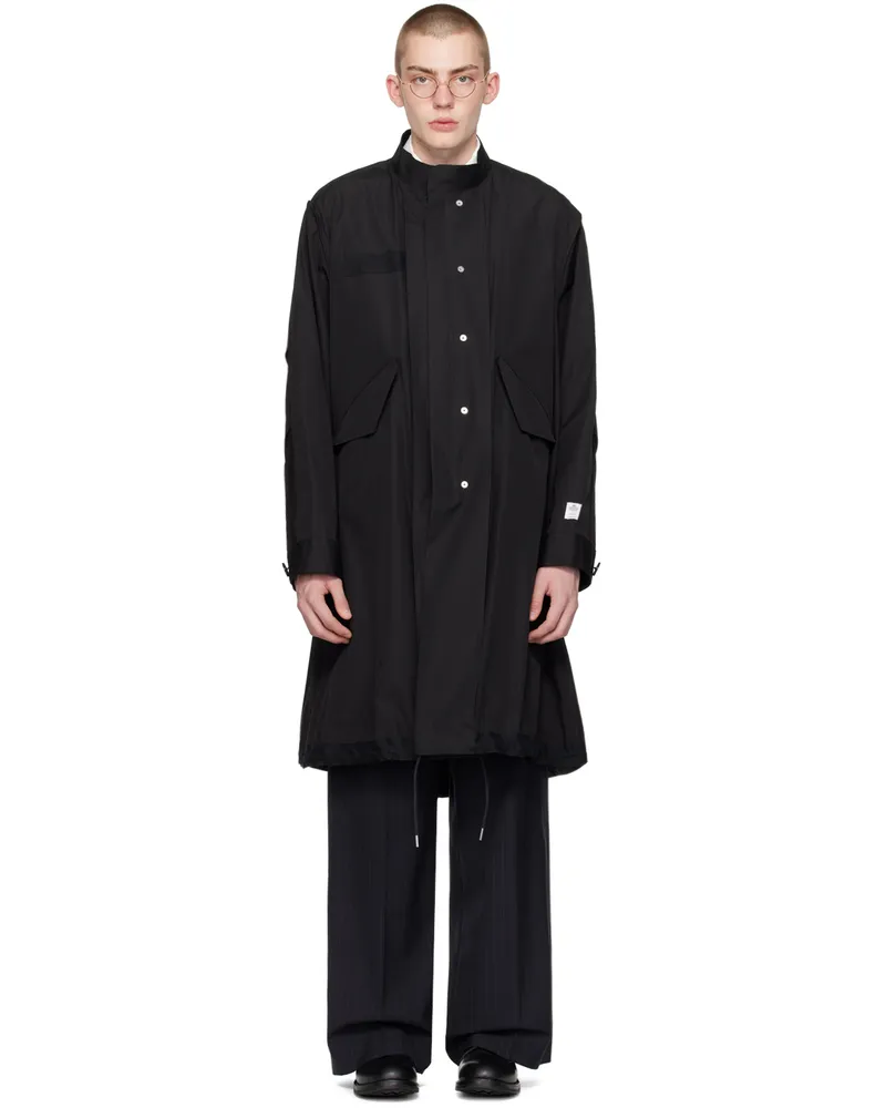 Sacai Black Stand Collar Coat 001