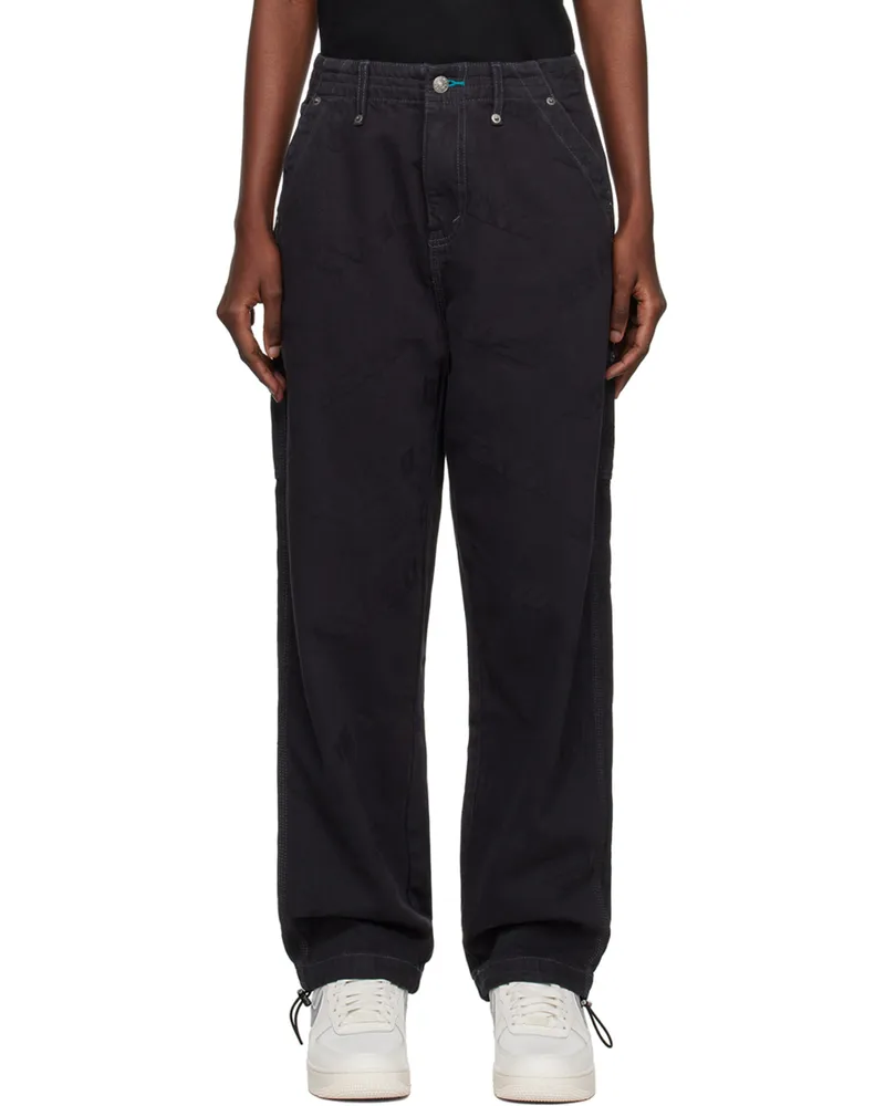 Evisu Gray Embossed Cargo Pants Charcoal