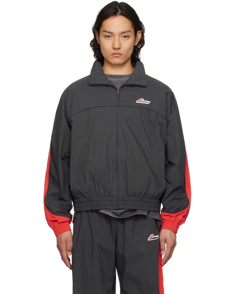 WE 11 DONE Gray & Red Selldone Colorblock Track Jacket Charcoal
