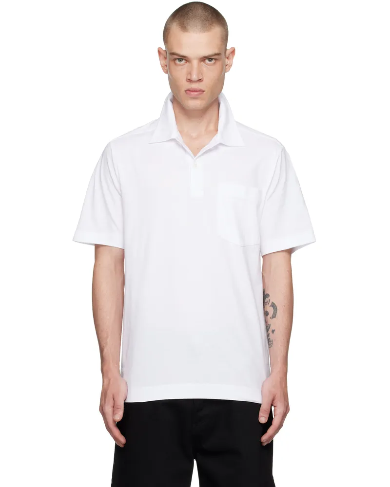 Dries van Noten White Spread Collar Polo 1