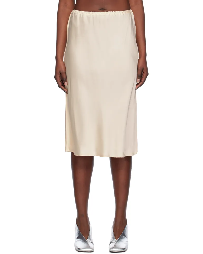 Jil Sander Beige Elasticized Midi Skirt 109