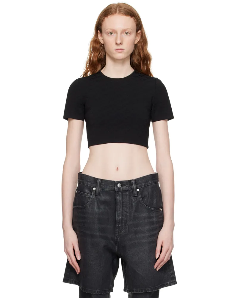 Alexander Wang Black Cropped T-Shirt 001