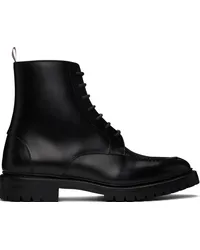 Thom Browne Black Commando Sole Apron Stitch Boots Black