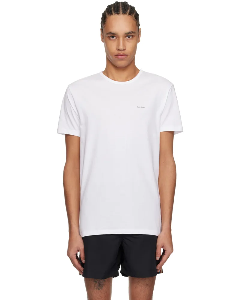 Paul Smith Three-Pack White Organic Cotton Logo Lounge T-shirts 1