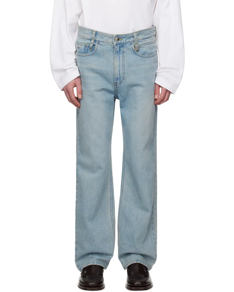 Wooyoungmi Blue New Straight Jeans Blue987l
