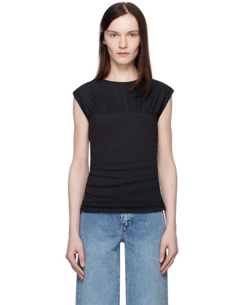 Rag & Bone Black Mica Banded Top Black