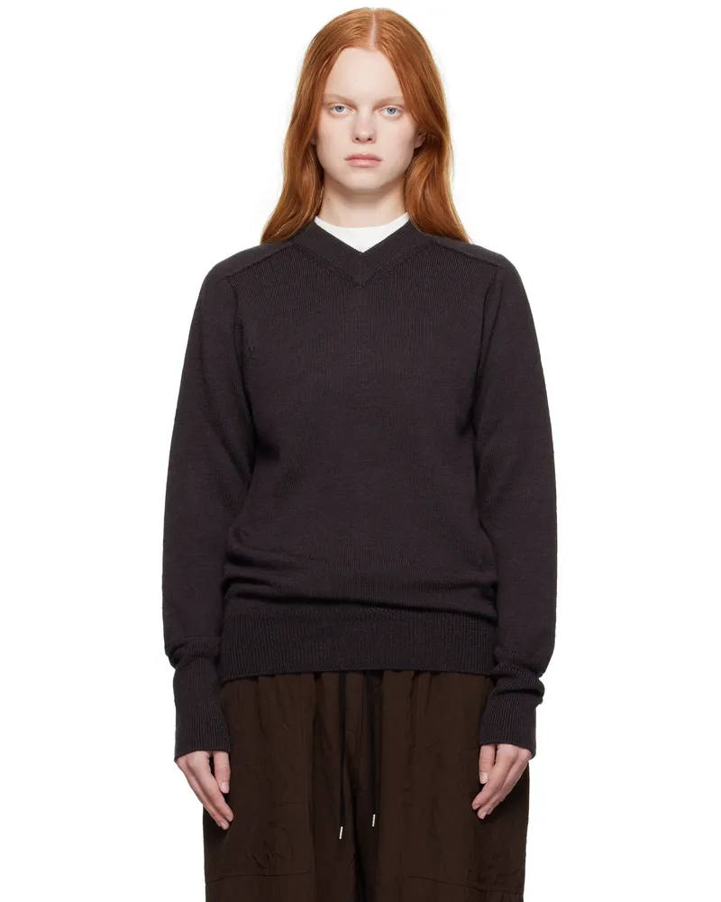 Studio Nicholson Brown Inverness Sweater Walnut