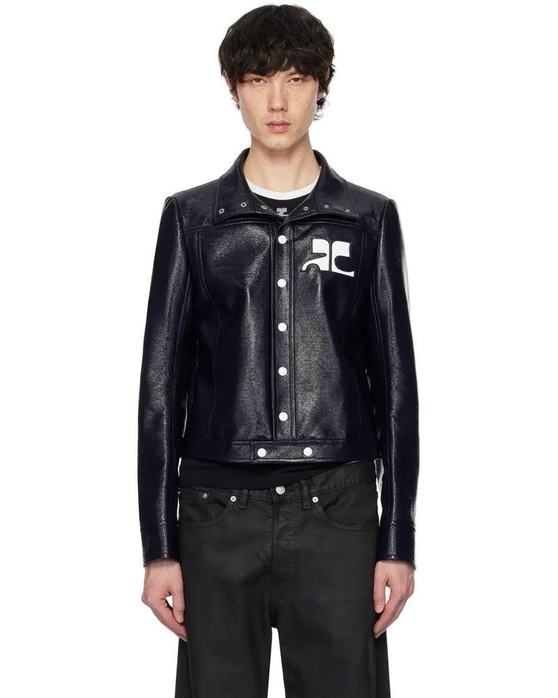 Courrèges Navy Reedition Vinyl Jacket Navy