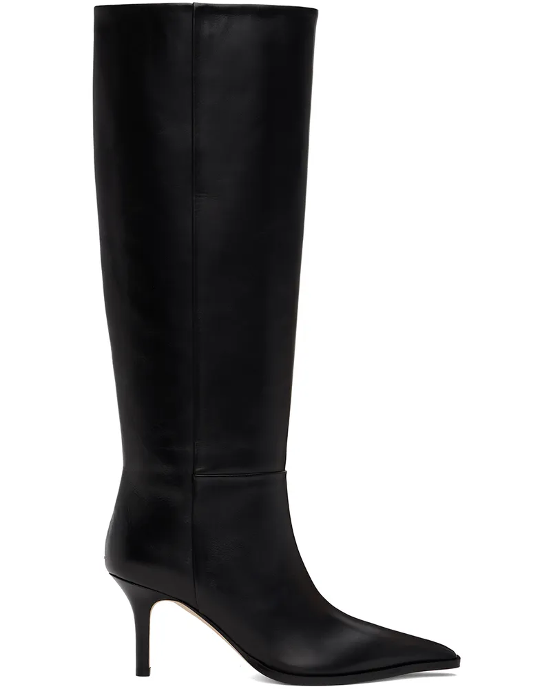 aeyde Black Tula Leather Tall Boots Black