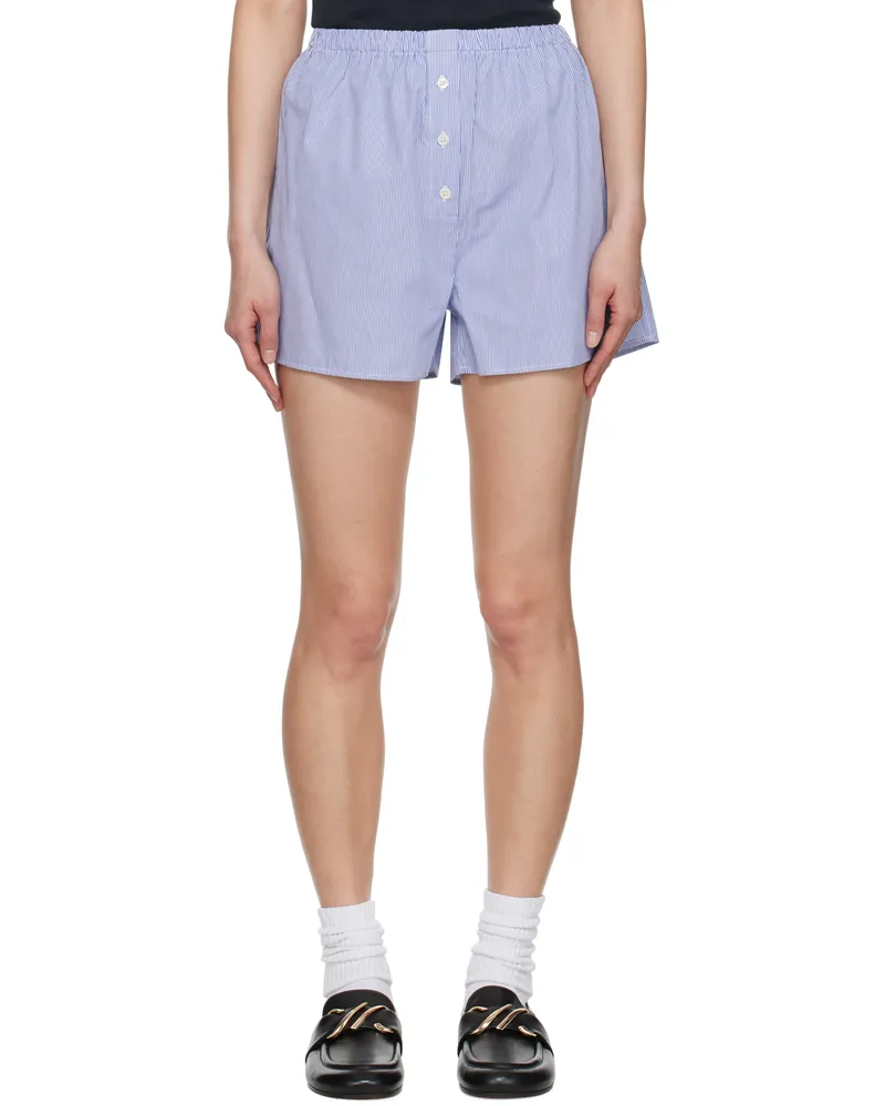 SPORTY & RICH Blue & White 'SRC' Mini Boxer Shorts 3896