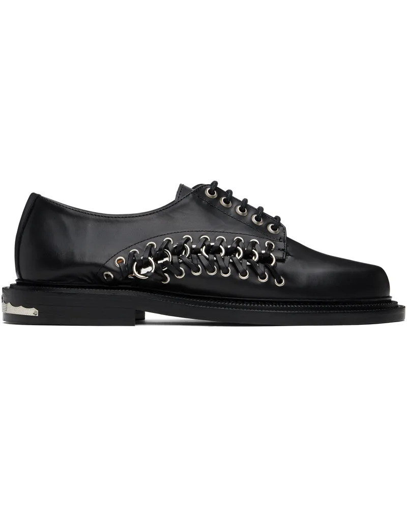 Toga Black Leather Derbys Black