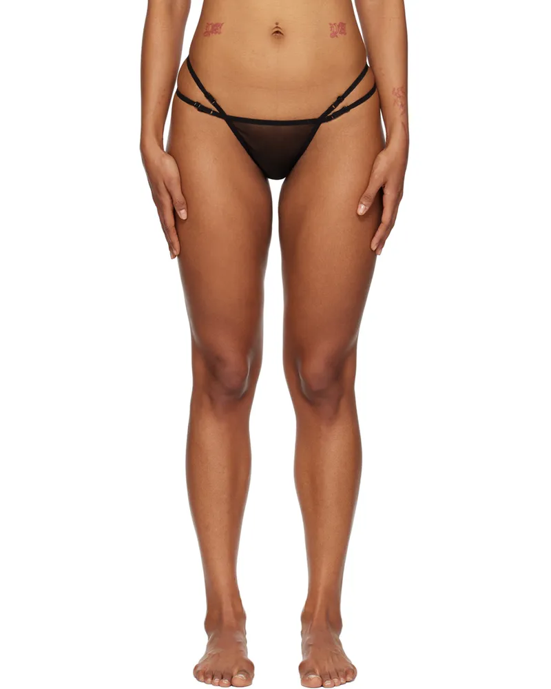 Nensi Dojaka Black Heart Thong Black