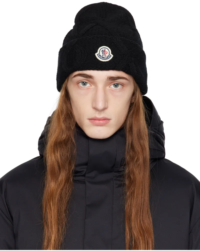 Moncler Black Wool Beanie 999