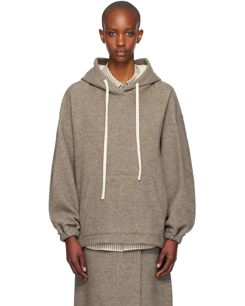 UMBER POSTPAST Beige Wool Felted Hoodie Beige