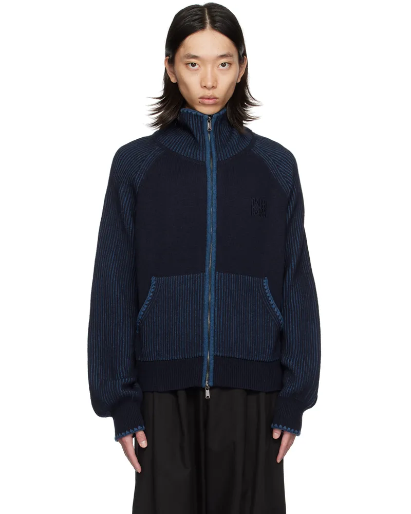 lesugiatelier Navy High Neck Sweater Navy