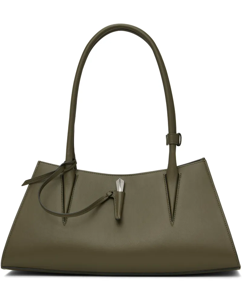 Thierry Mugler Khaki Smooth Leather Fang Bag 5050