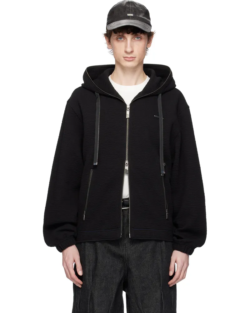 Adererror Black Realce Product. 31 Zip-Up Hoodie Black