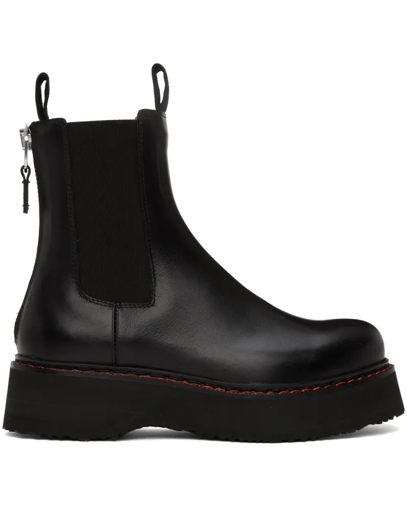 R13 Black Single Stack Chelsea Boots Black