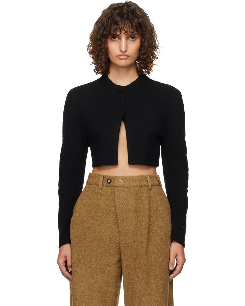 Adererror Black Cropped Cardigan Noir