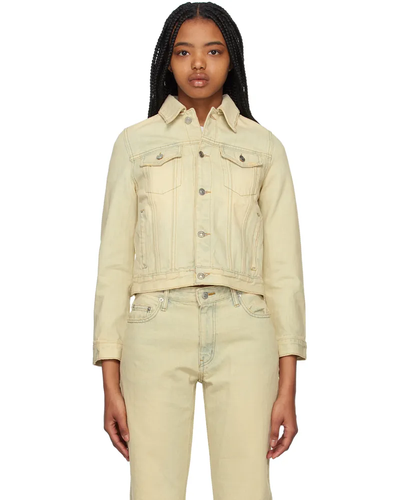 WE 11 DONE Beige Faded Denim Jacket Beige