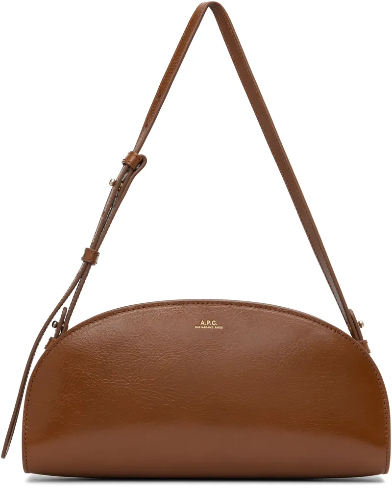 A.P.C. Tan Demi-Lune Shoulder Bag Cai